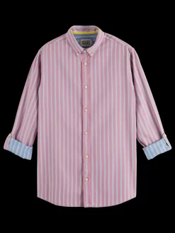 Yarn dye dobby stripe shirt-Scotch & Soda Online