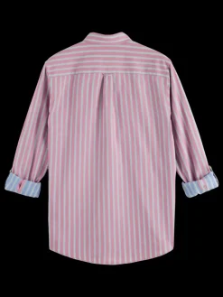 Yarn dye dobby stripe shirt-Scotch & Soda Online