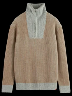 ZIP TROYER ALPACA WOOL BLEND SWEATER-Scotch & Soda Online